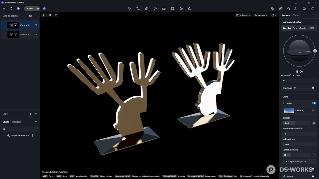 Minimalist Hand Sculpture Bookends 3d model thumbnail 3