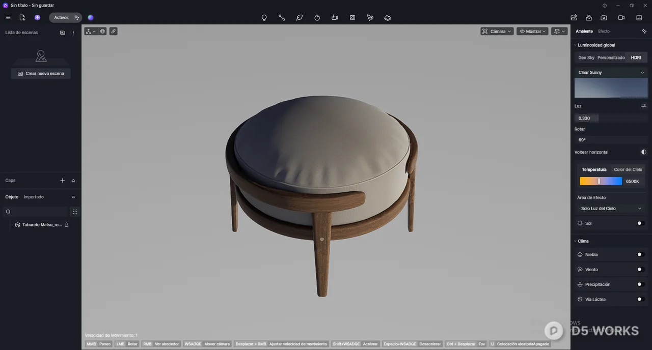Sitting Stool 3d model thumbnail 5