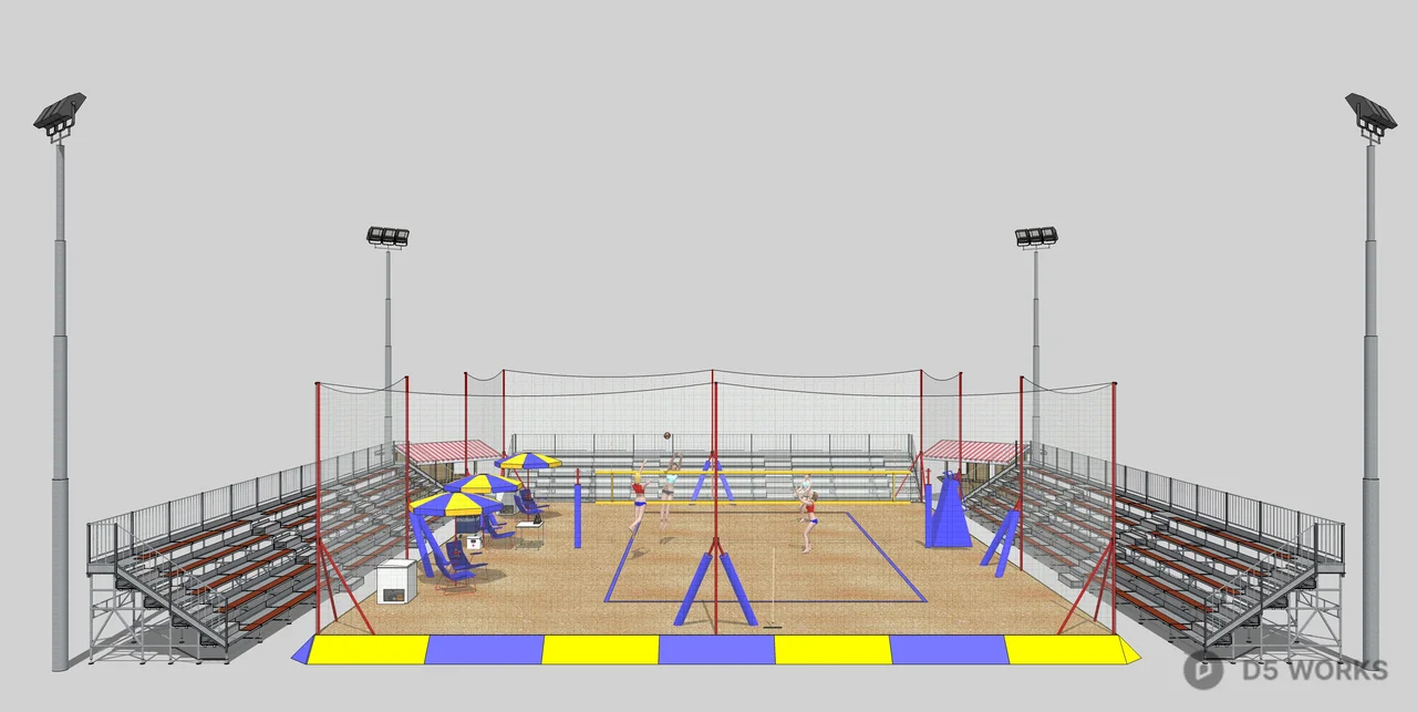 Urban Park Sports Court 3d model thumbnail 3