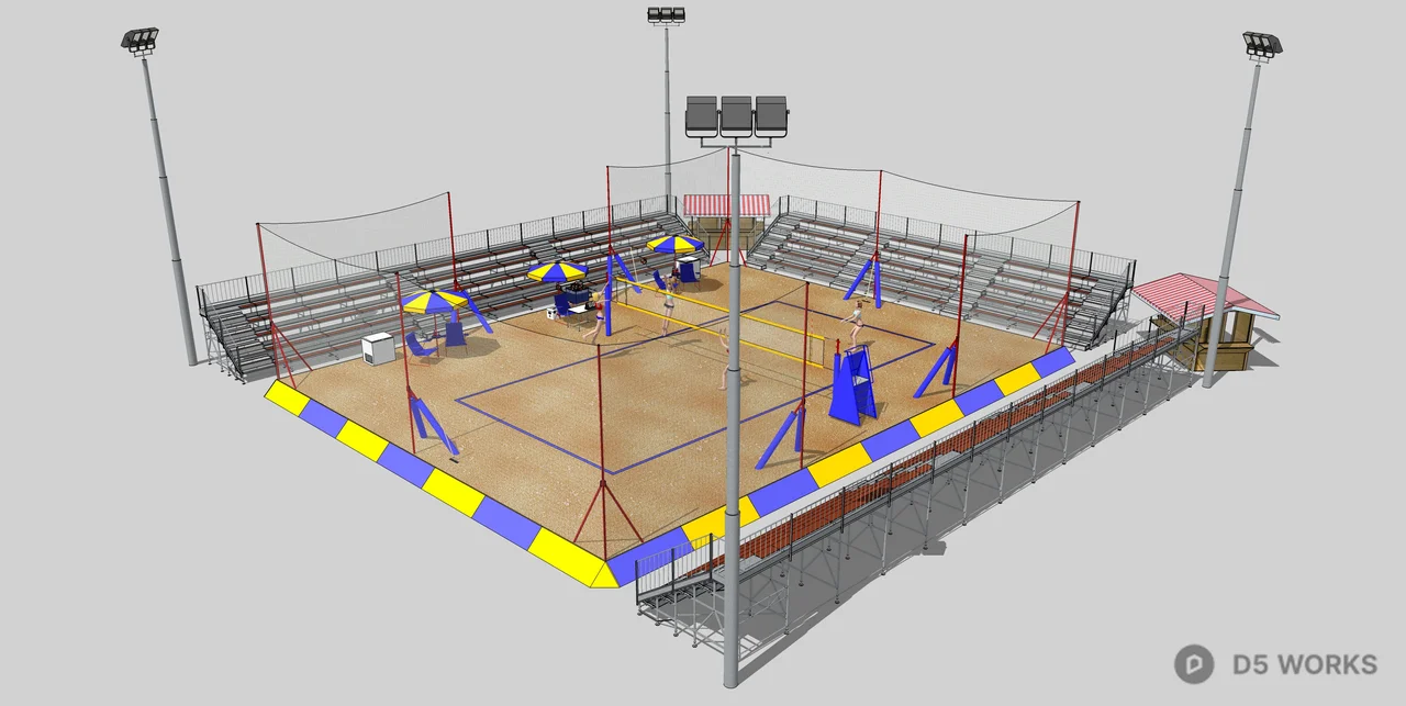 Urban Park Sports Court 3d model thumbnail 2