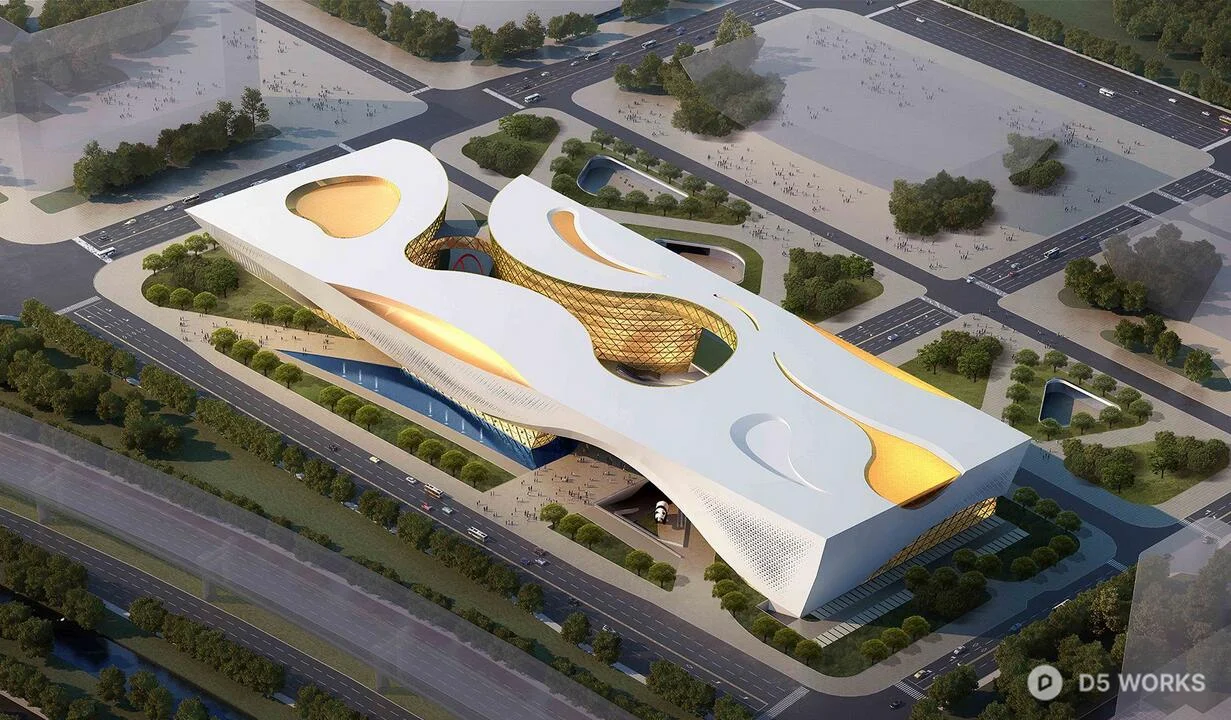 Modern Exhibition Hall Architecture 3d model - Image 1