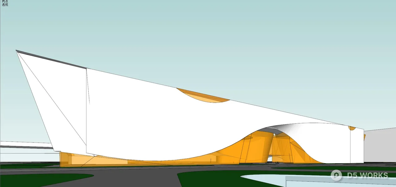 Modern Exhibition Hall Architecture 3d model thumbnail 4
