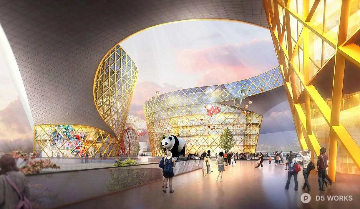 Modern Exhibition Hall Architecture 3d model thumbnail 8