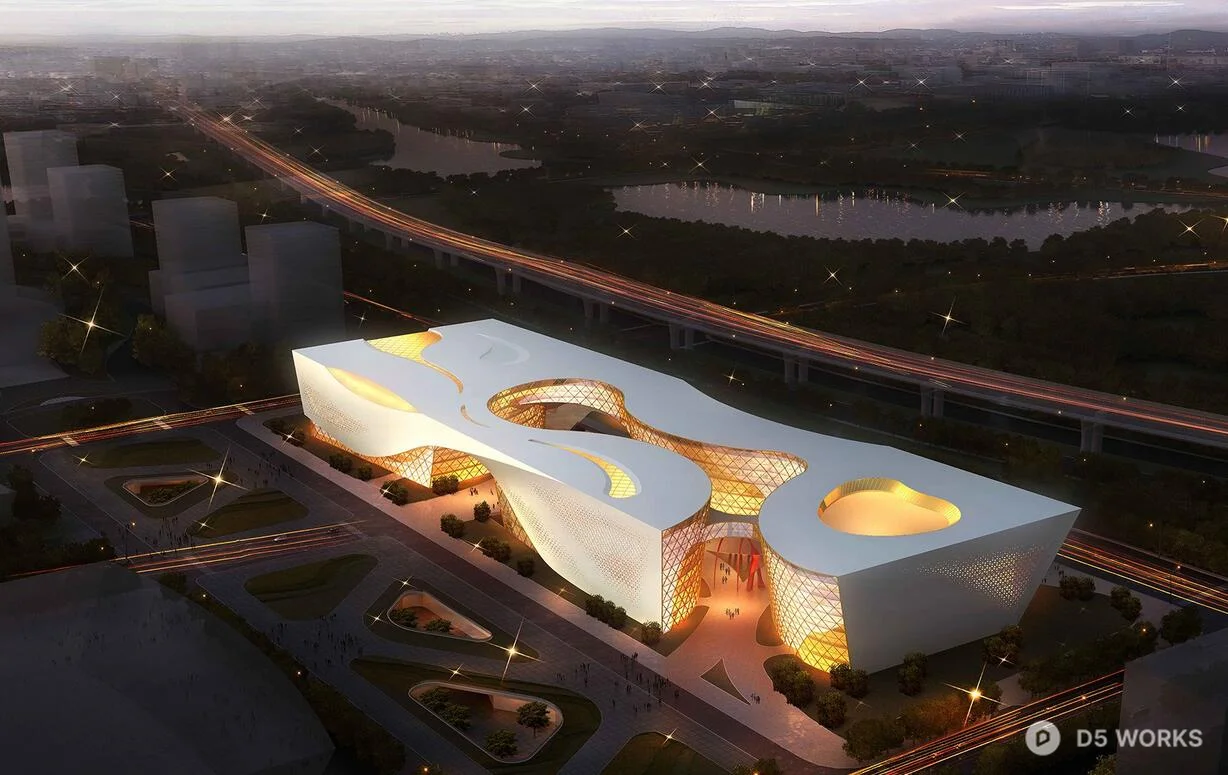 Modern Exhibition Hall Architecture 3d model thumbnail 7