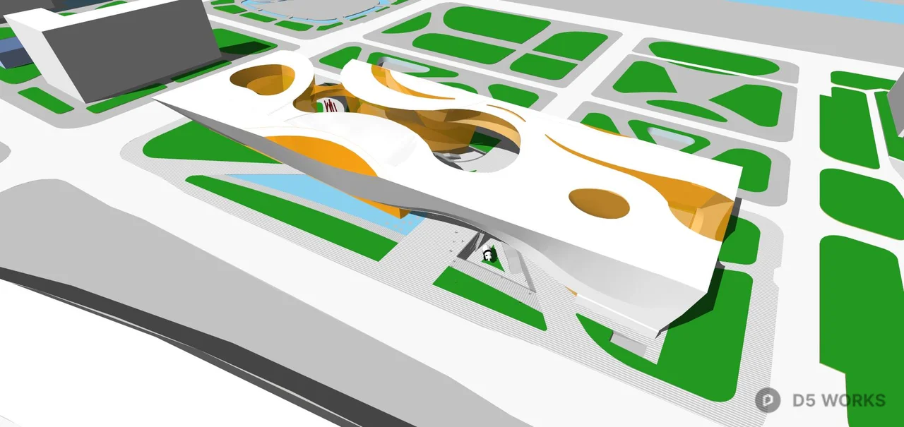 Modern Exhibition Hall Architecture 3d model thumbnail 6