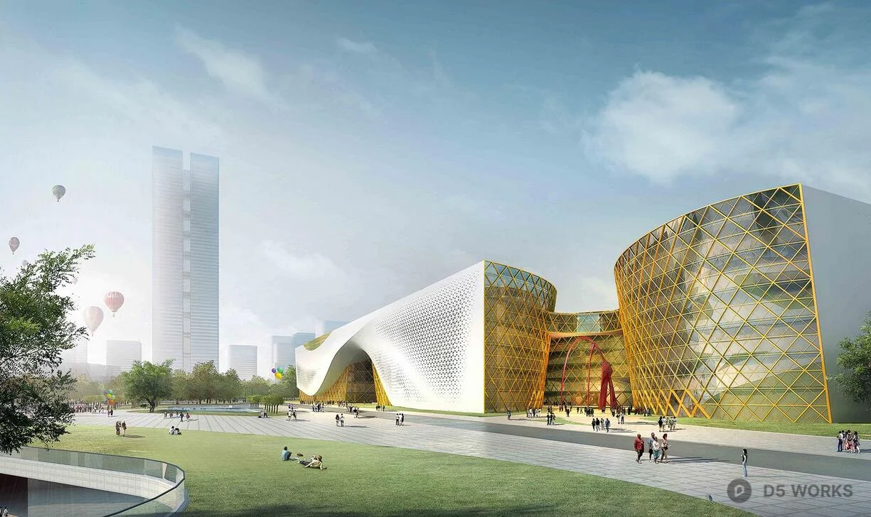 Modern Exhibition Hall Architecture 3d model thumbnail 3