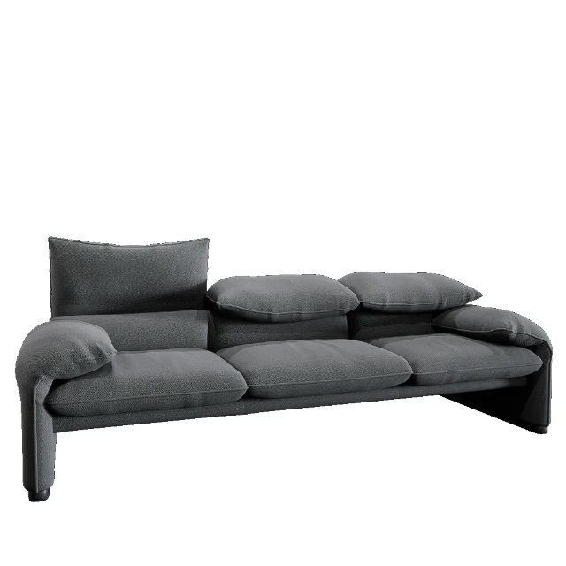 Contemporary Charcoal Fabric Modular Sofa 3d model