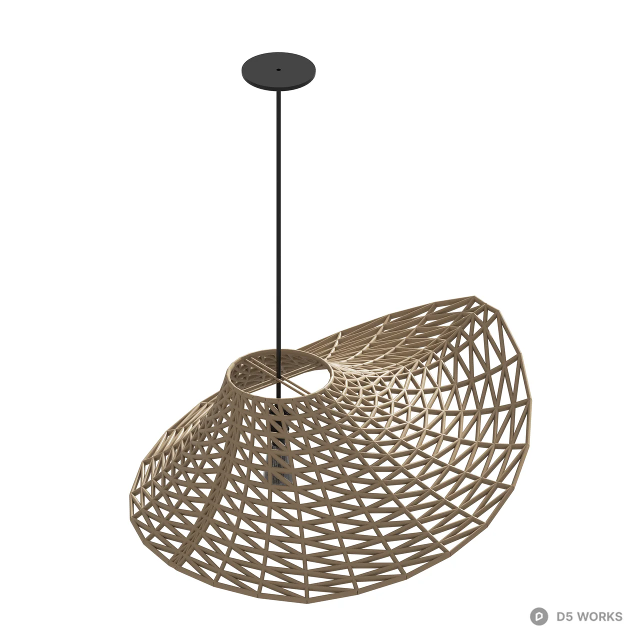 Woven Rattan Pendant Lamp 3d model thumbnail 3