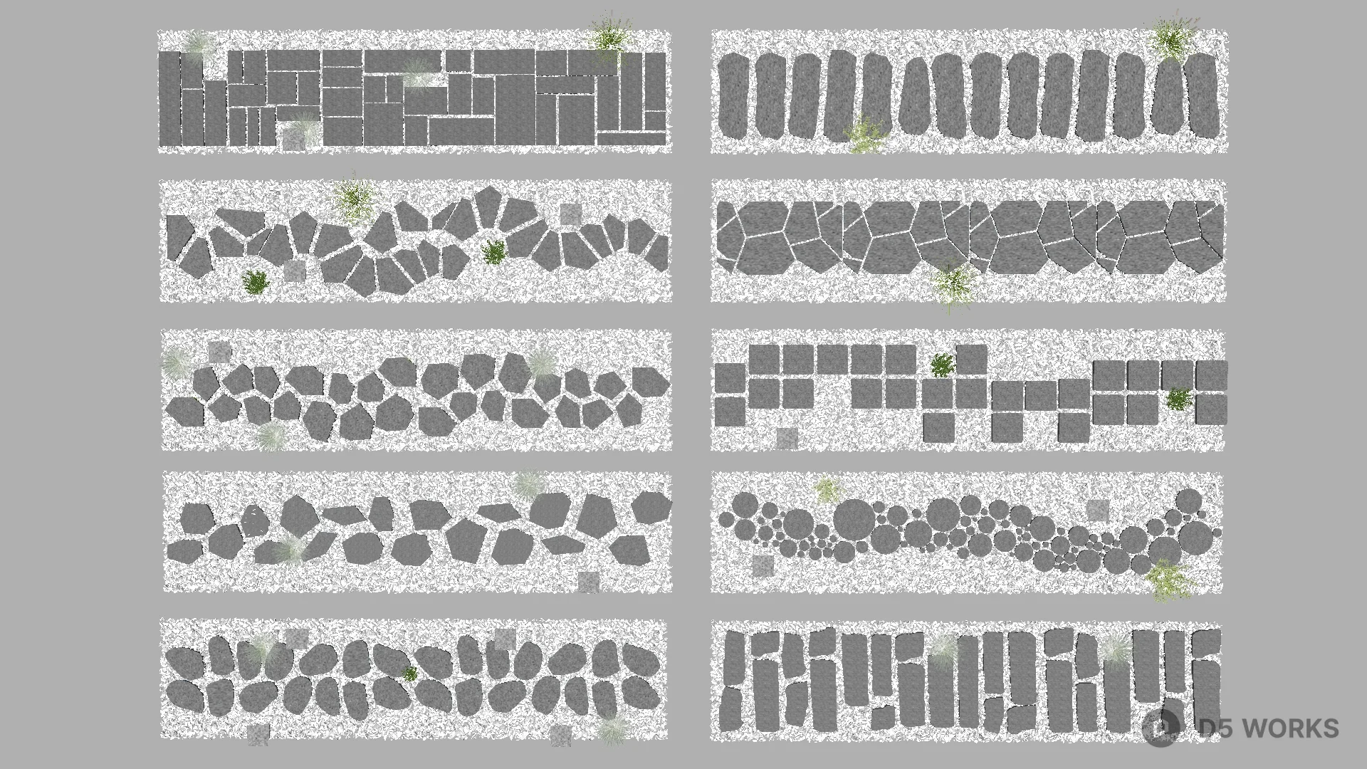 Free Stone Pathway Patterns 3D Model .skp