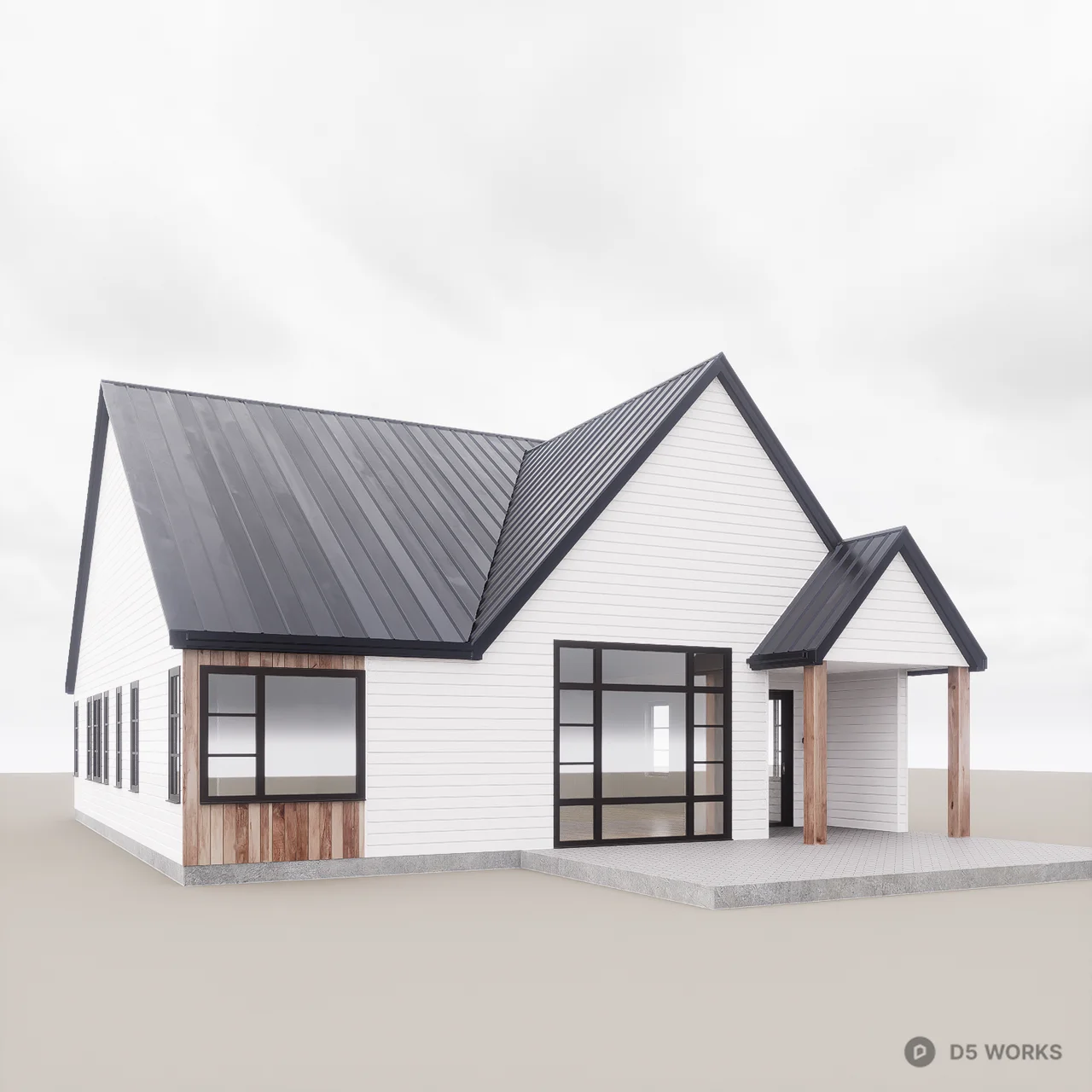 Modern Scandinavian-Single Story House 3d model thumbnail 2