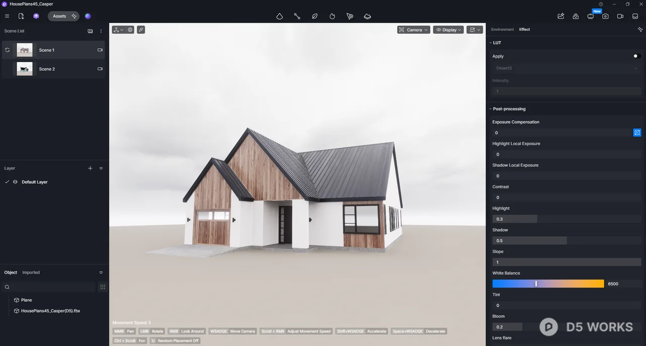 Modern Scandinavian-Single Story House 3d model thumbnail 3