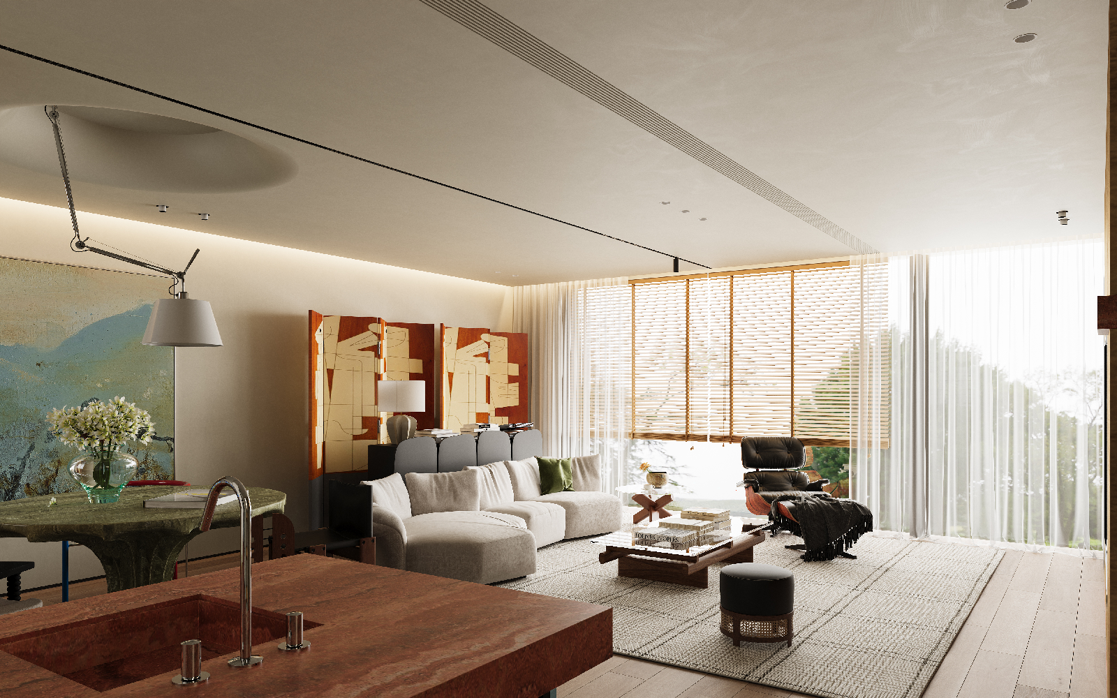 Mid-Century Modern Living & Dining Room