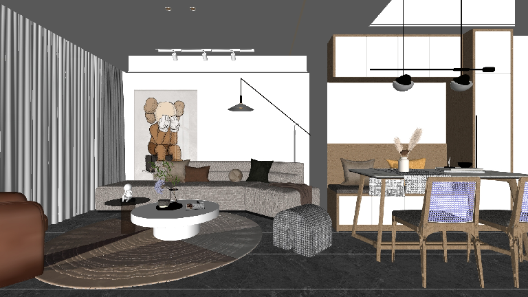 Modern Living & Dining Room