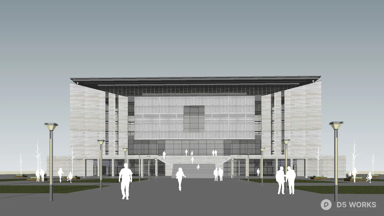 Modern Sports Arena Architecture 3d model thumbnail 4