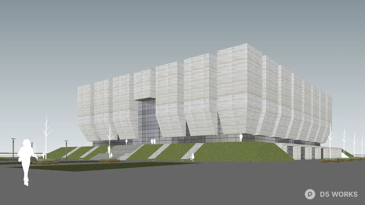 Modern Sports Arena Architecture 3d model thumbnail 3
