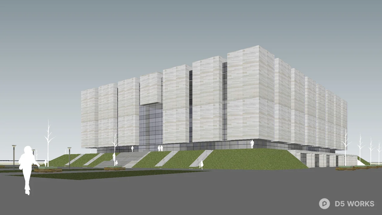 Modern Sports Arena Architecture 3d model thumbnail 5