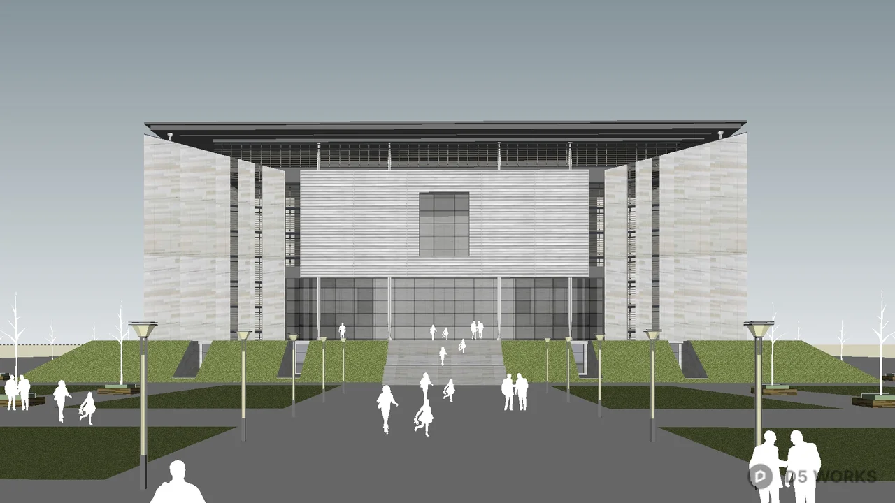 Modern Sports Arena Architecture 3d model thumbnail 6