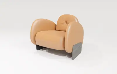 Minimalist Leather Armchair 3d model