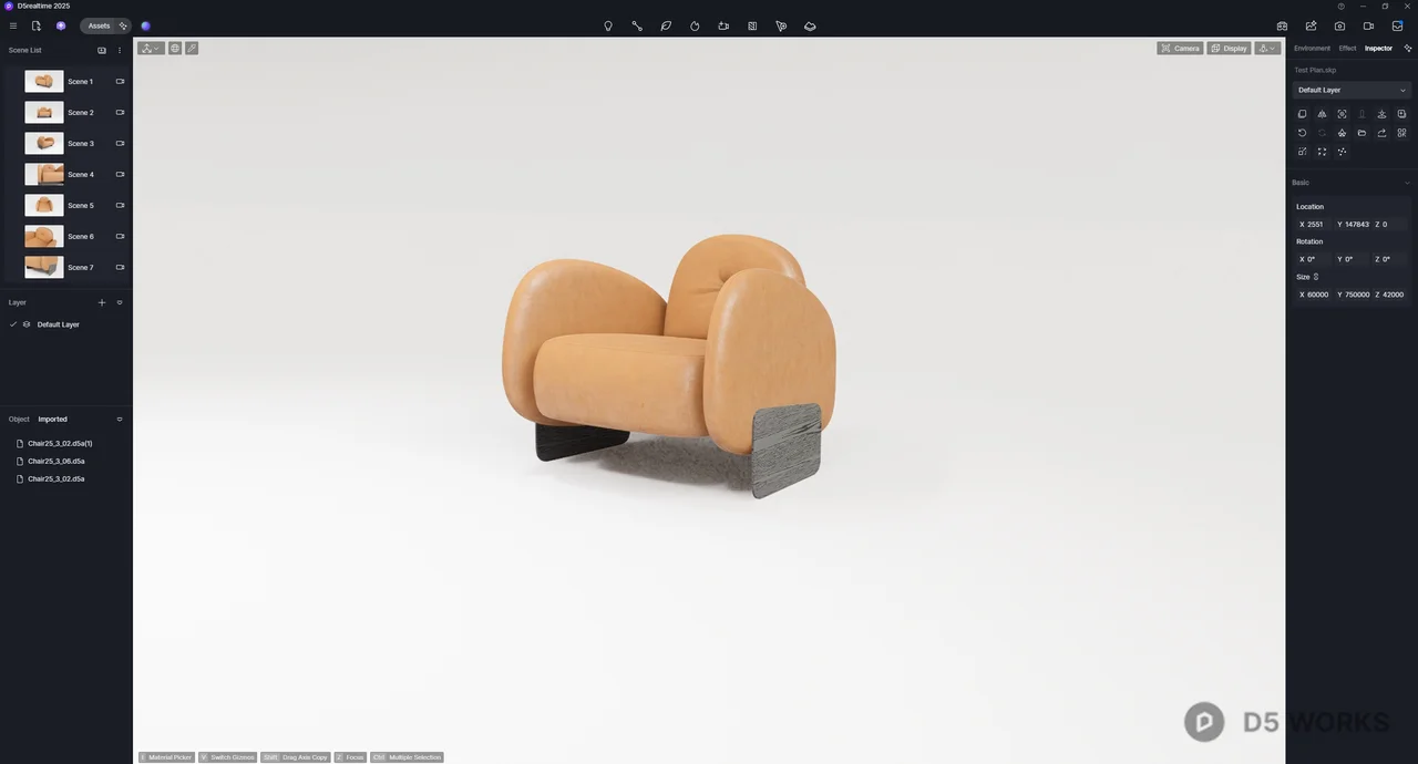 Minimalist Leather Armchair 3d model thumbnail 2
