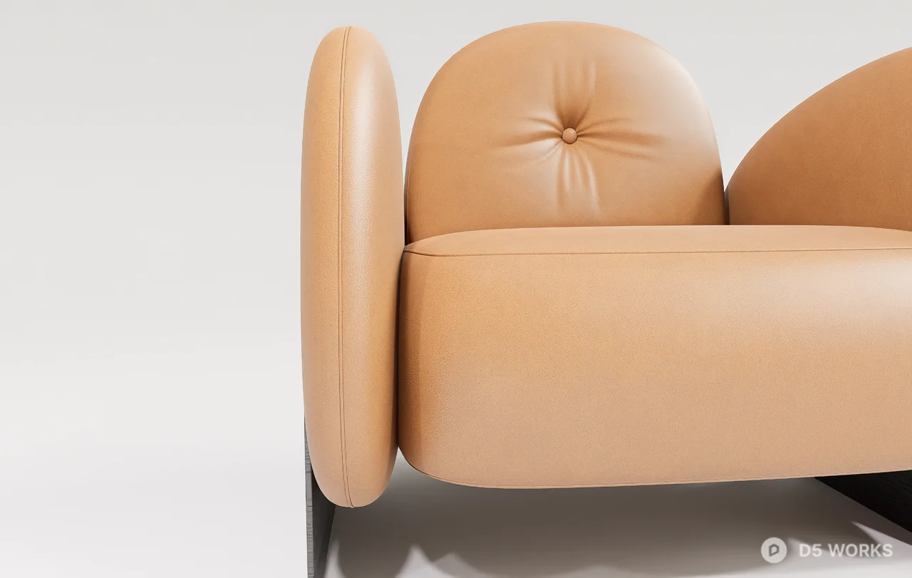 Minimalist Leather Armchair 3d model thumbnail 5