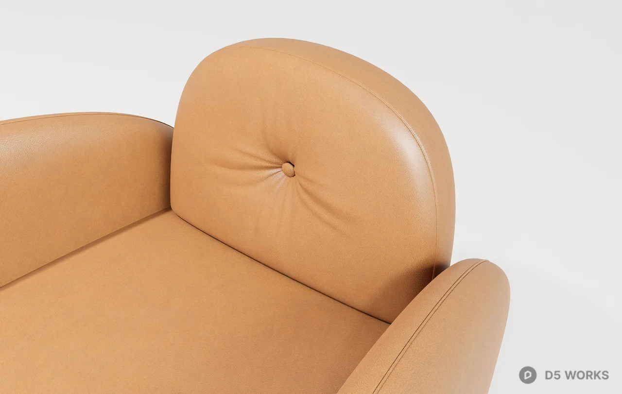 Minimalist Leather Armchair 3d model thumbnail 7