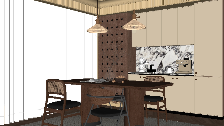 Mid-Century Modern Study Room