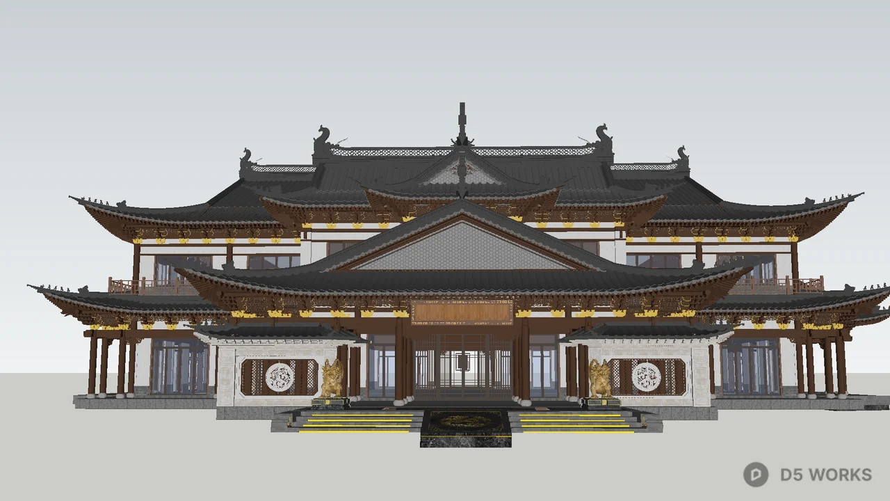 Traditional Chinese Temple Architecture 3d model - Image 1