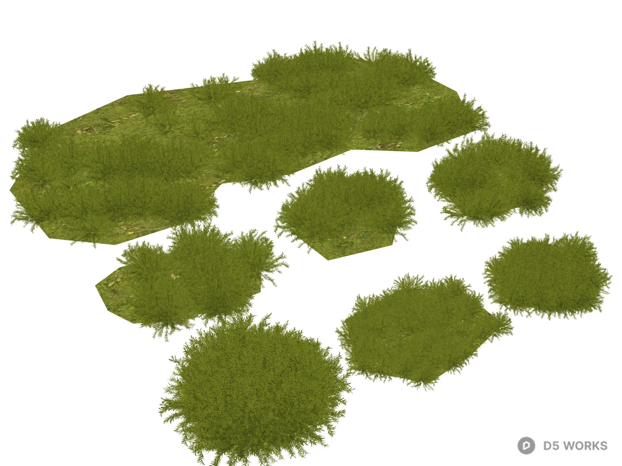 Grass Tuft Set 3d model thumbnail 3