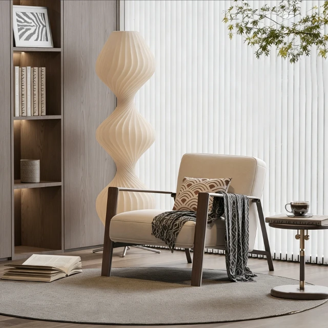 Modern Japandi Reading Nook Furniture Set 3d model