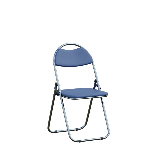 Classic Blue Metal Folding Chair 3d model