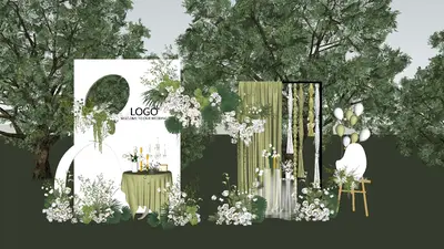 Botanical Wedding Photography Studio 3d model