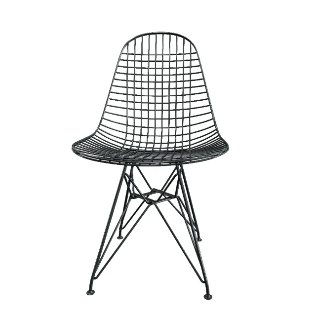 Mid-Century Modern Black Wire Mesh Side Chair 3d model