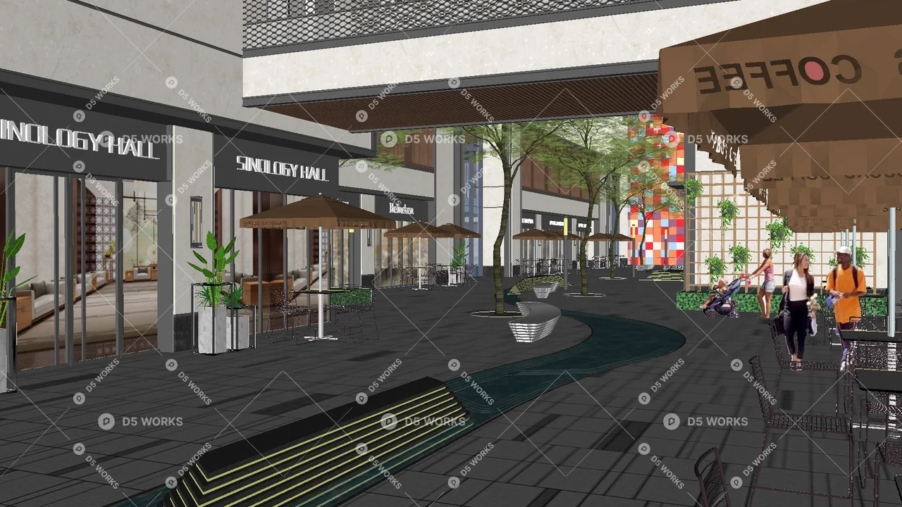 Commercial Landscape 3d model thumbnail 2