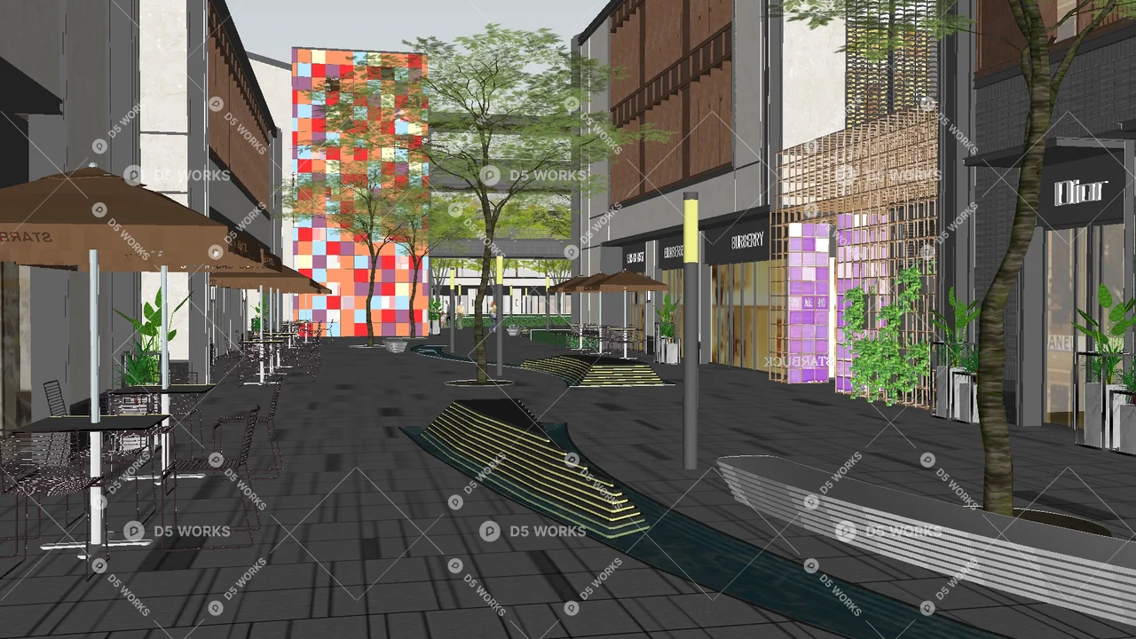 Commercial Landscape 3d model thumbnail 3