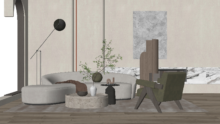 Modern Living & Dining Room