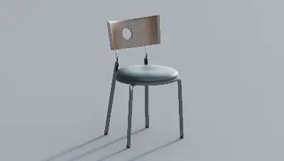 Minimalist Metal Dining Chair 3d model