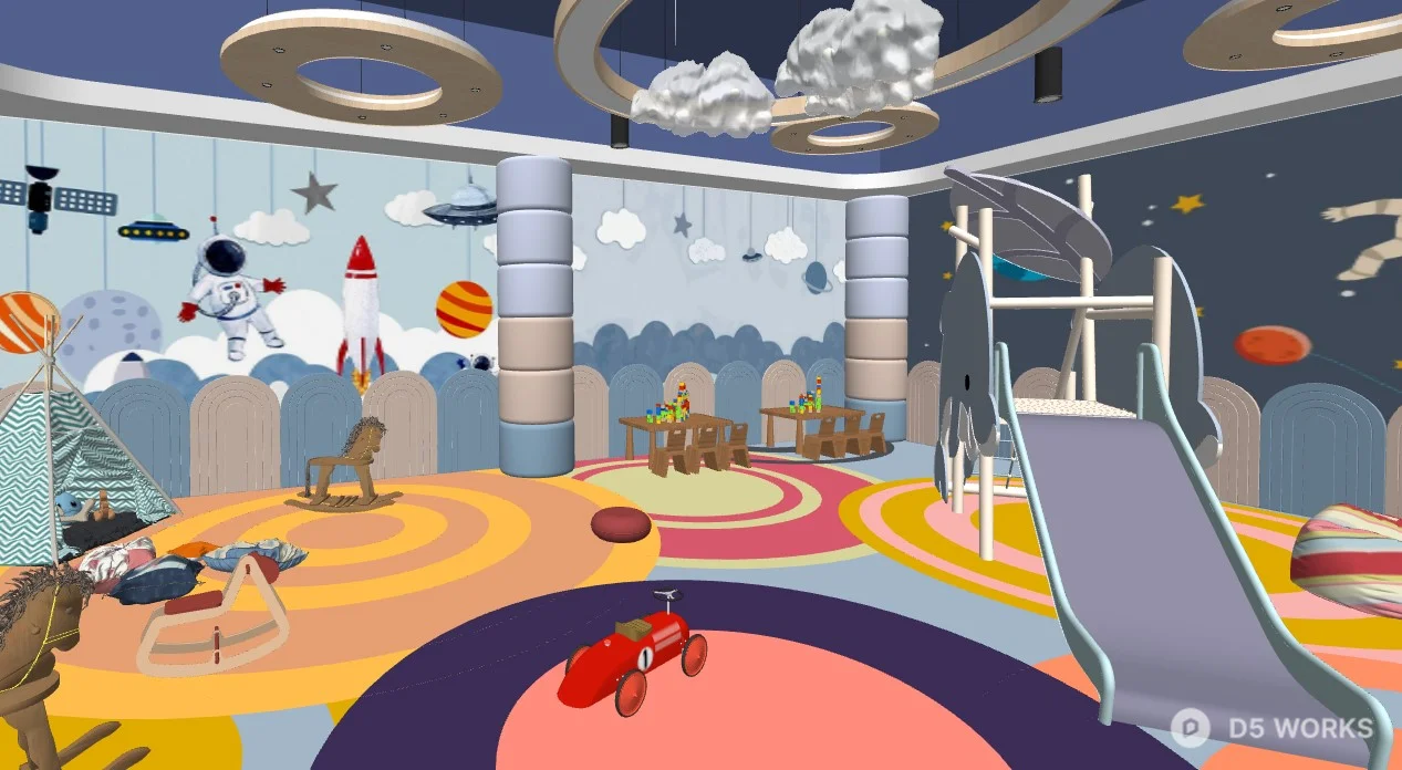 Indoor Playground With Space Theme 3d model thumbnail 2