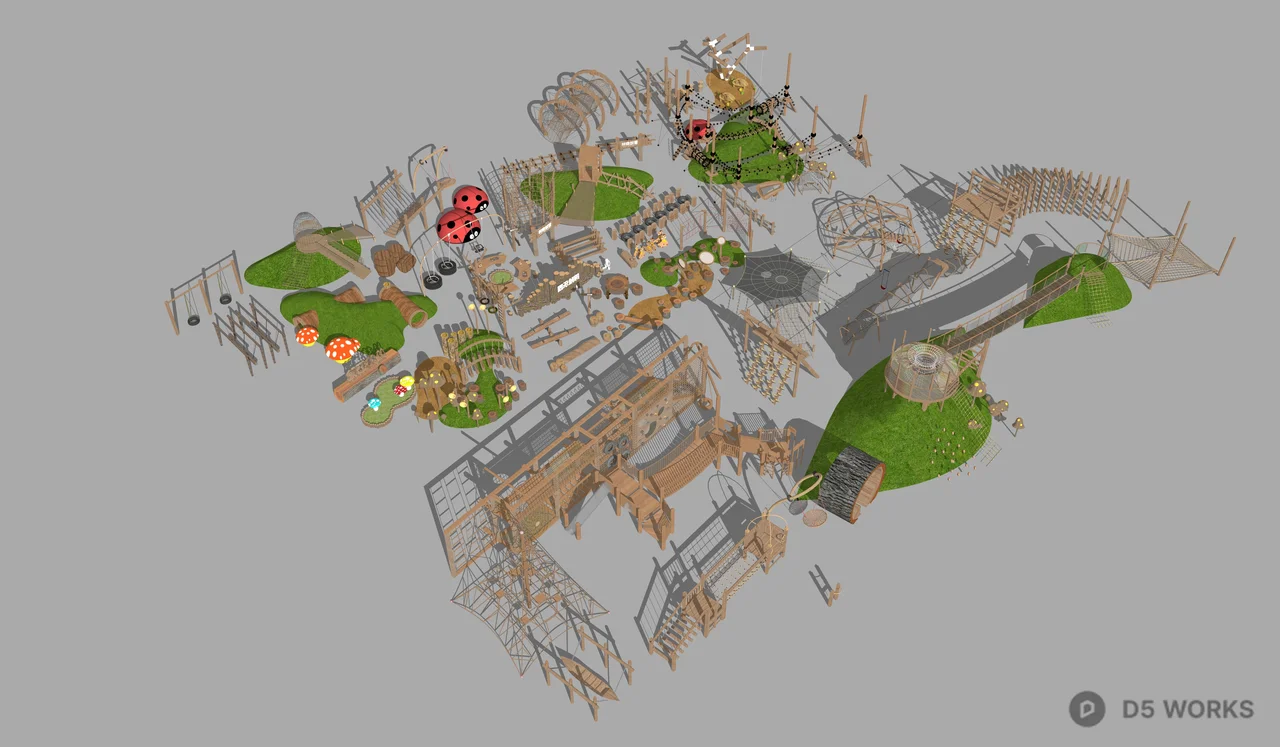 Nature-Themed Adventure Playground Set 3d model thumbnail 2