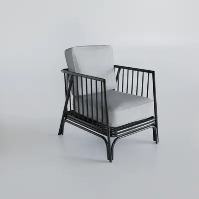 Modern Minimalist Metal Frame Accent Armchair