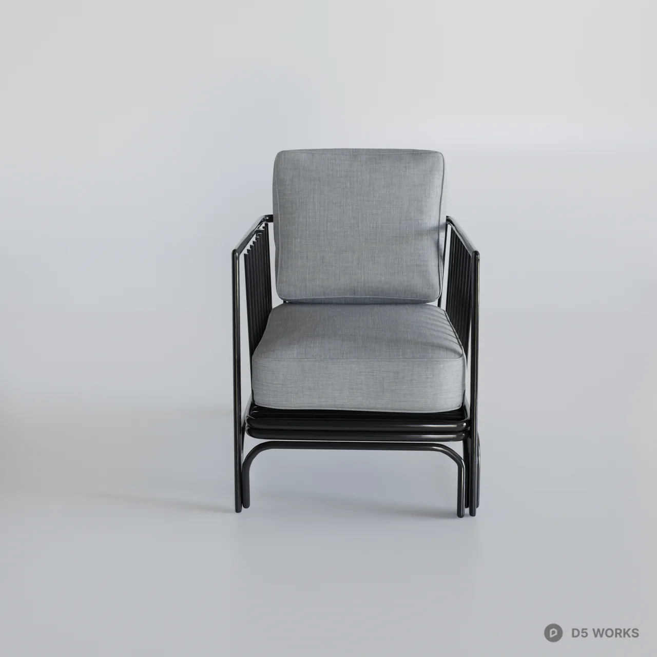 Modern Metal Frame Lounge Chair 3d model thumbnail 2