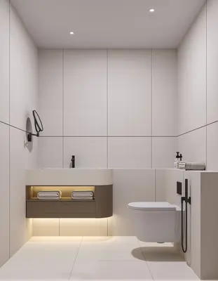 Minimalist Modern Bathroom With Integrated Lighting 3d model
