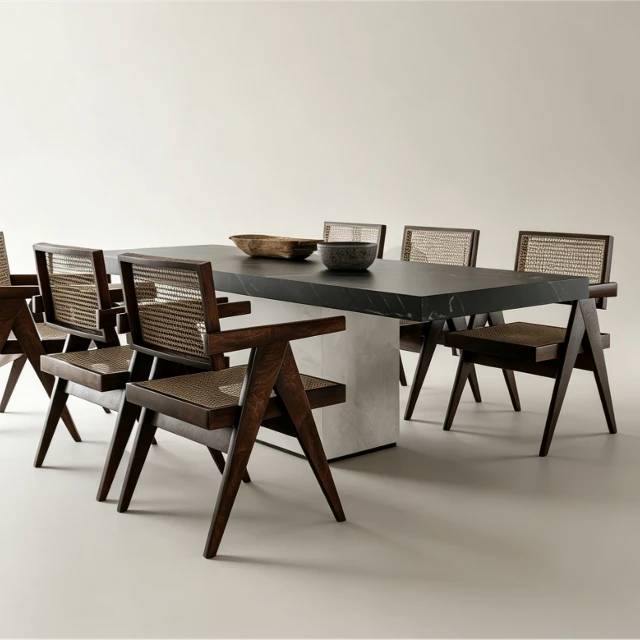 Modern Mid-Century Dining Set 3d model