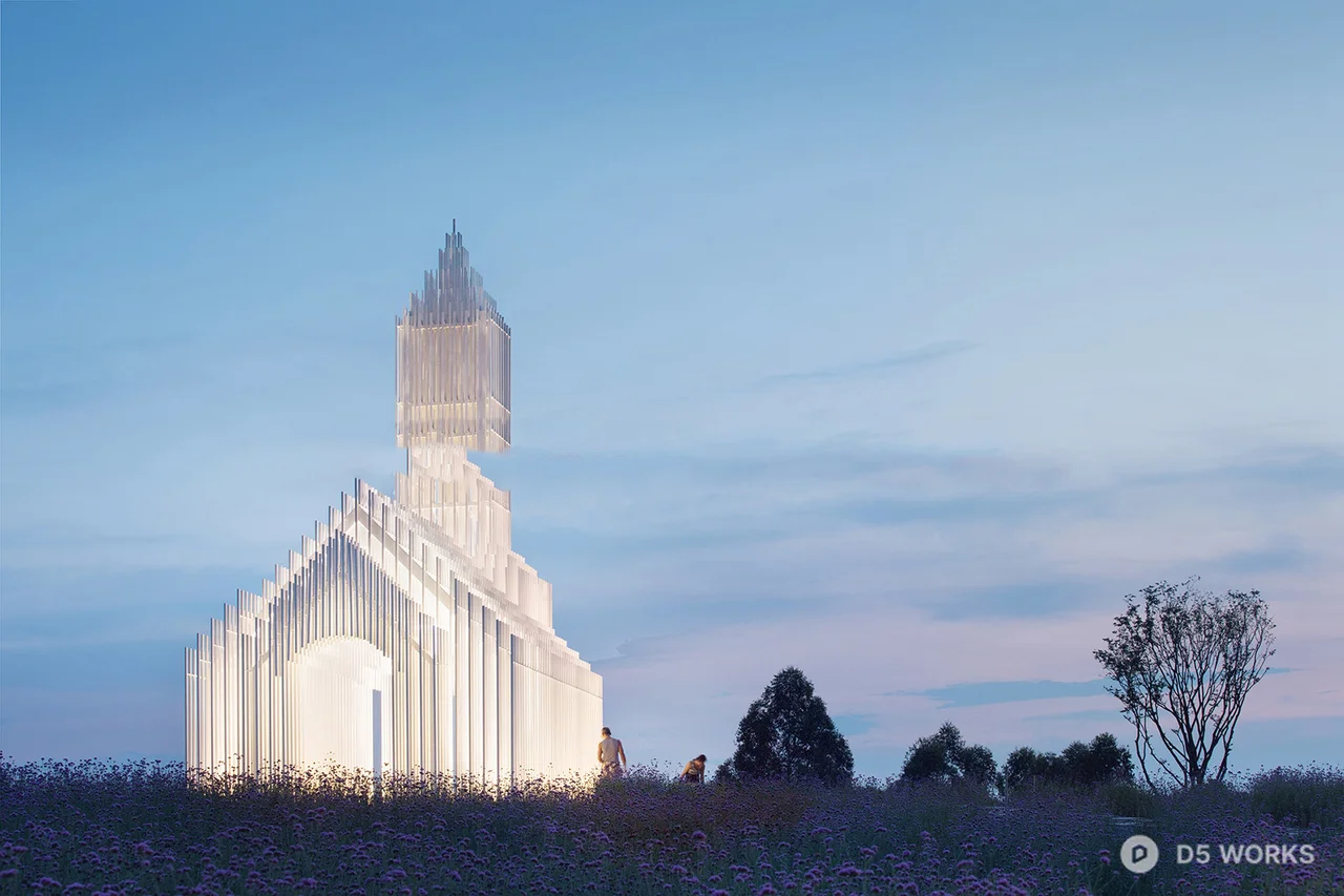 Modern Church Architecture 3d model - Image 1