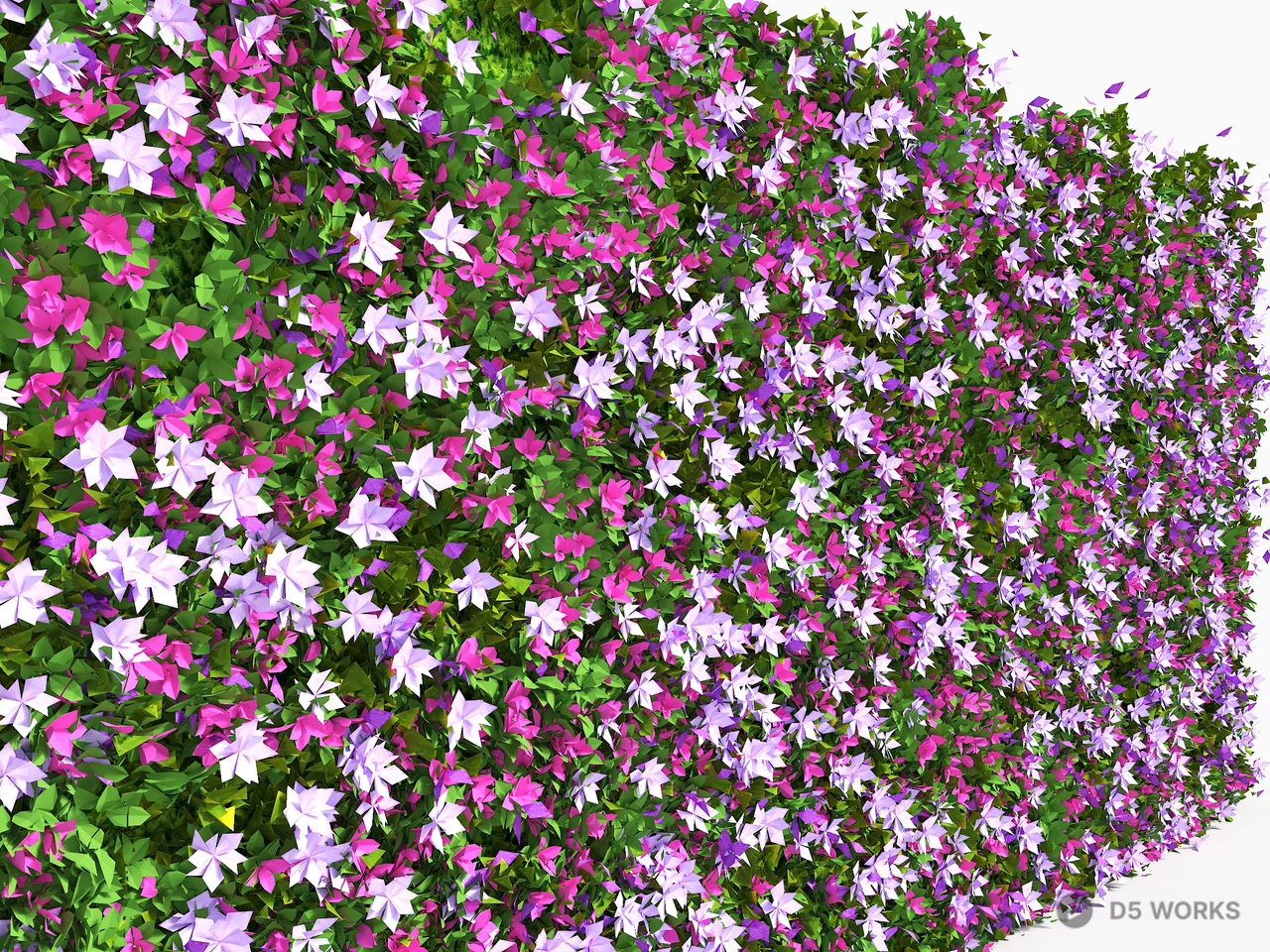 Floral Green Wall 3d model - Image 1