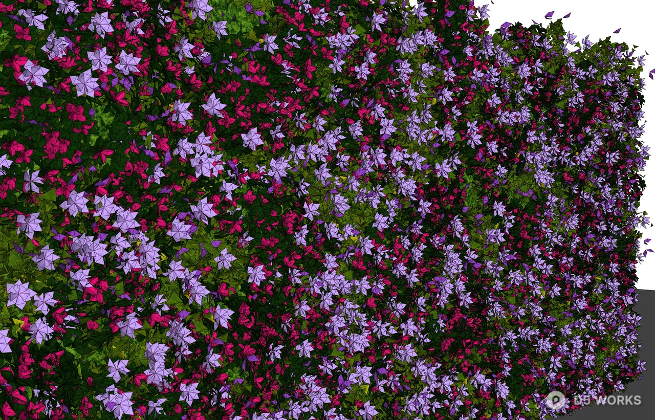 Floral Green Wall 3d model thumbnail 3