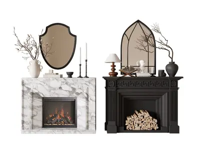 Mid-Century Modern Transitional Fireplace