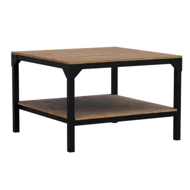 Industrial Square Wooden Coffee Table with Metal Frame 3d model