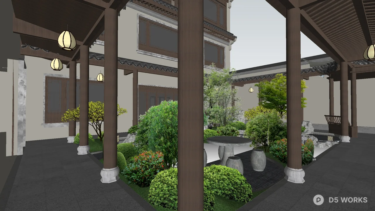 Traditional Chinese Courtyard Garden 3d model - Image 1