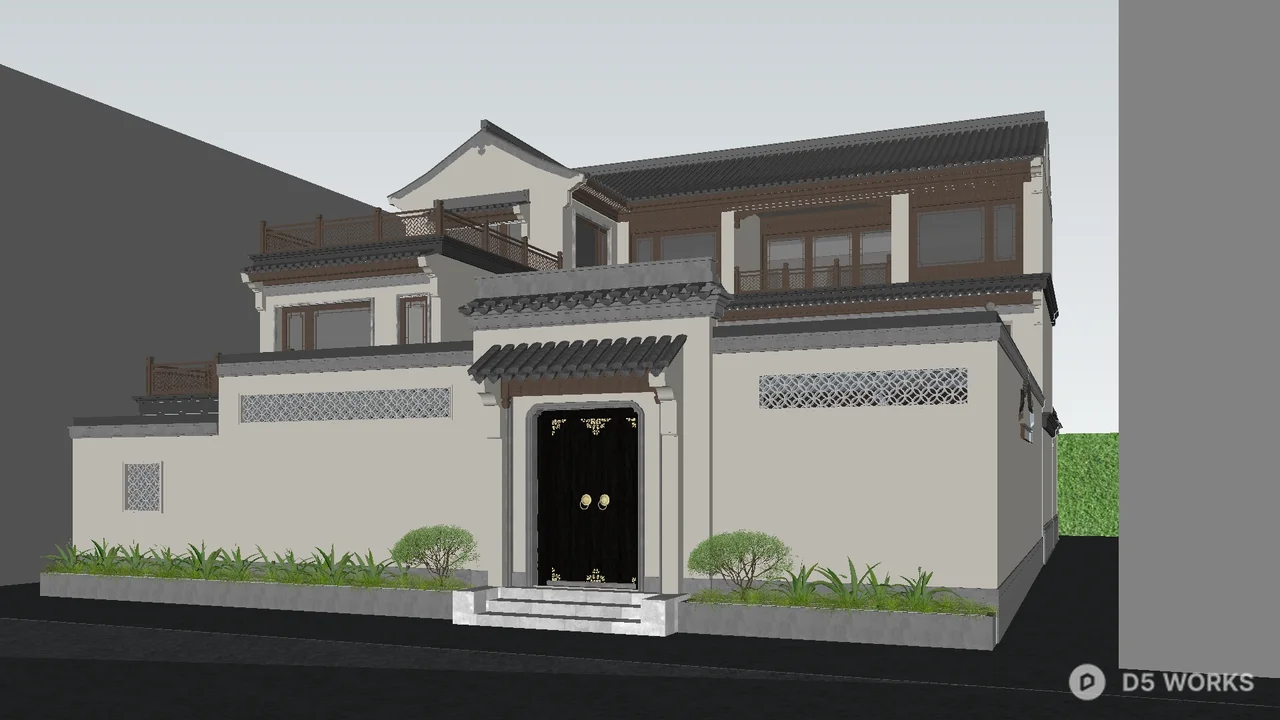 Traditional Chinese Courtyard Garden 3d model thumbnail 5