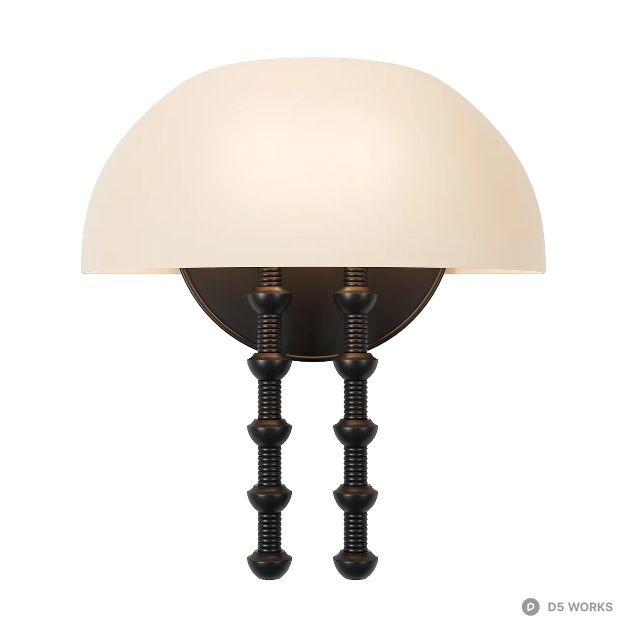 Vintage Industrial Bronze Wall Sconce 3d model thumbnail 3